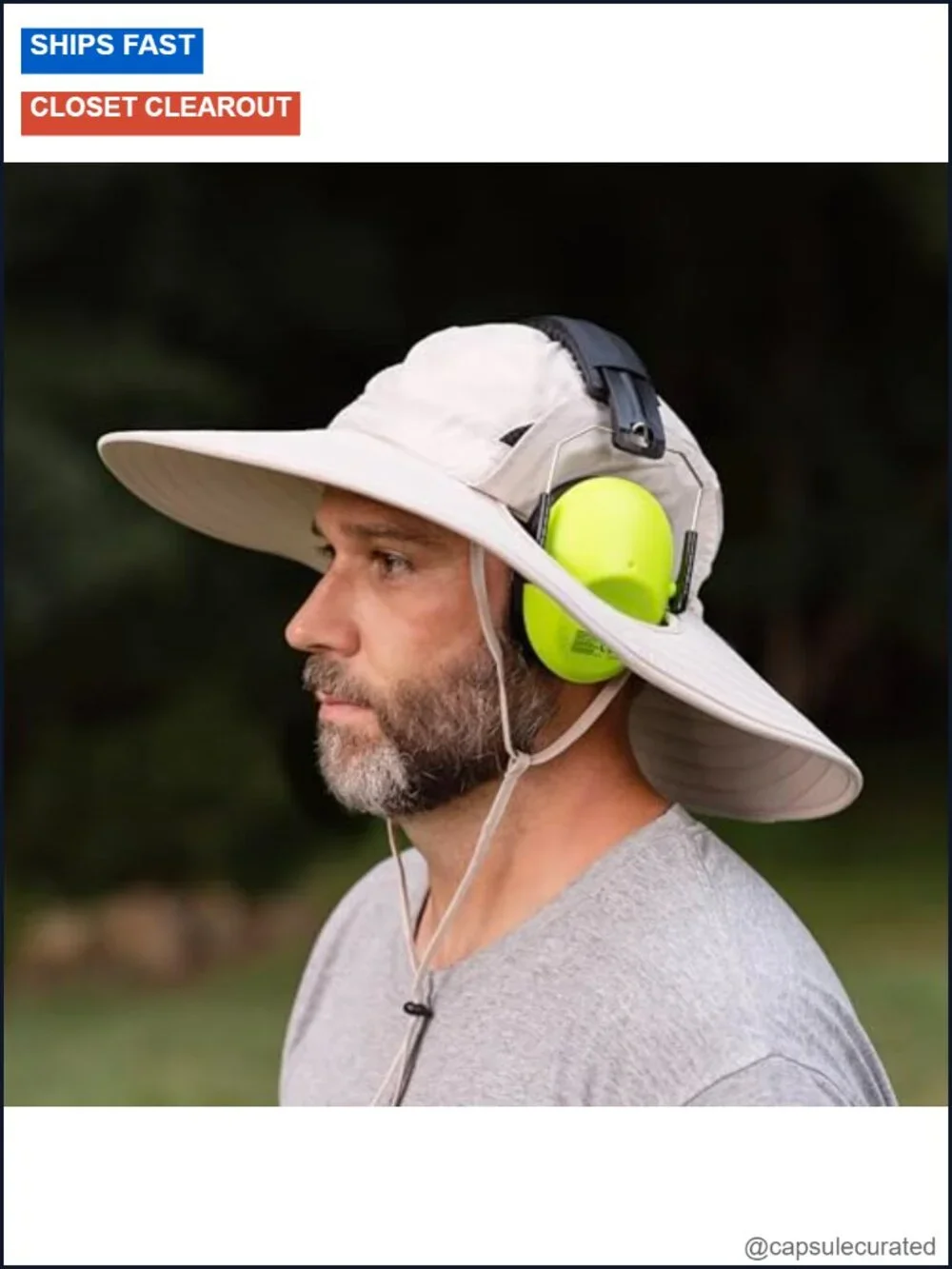 SPF 50+ Bucket Hat with Headphone Flaps - Nylon Breathable Sun Hat for Outdoor